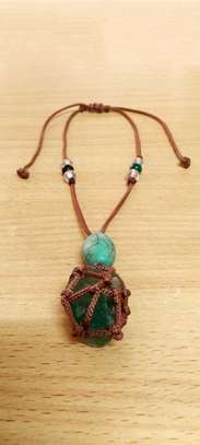 Natural Green Fluorite Crystal~Pendants~Necklaces~Meditation image 3