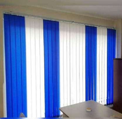 royal blue and white blended office blinds image 1