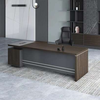 Office Desk: 180CM Luxurious Dark Wood Office Desk image 5