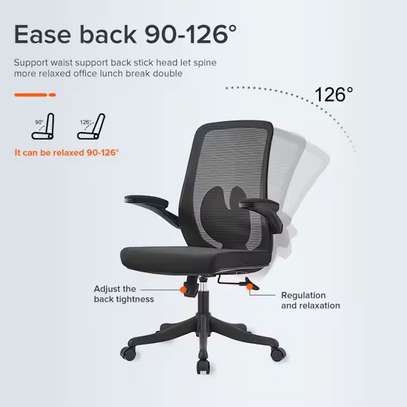 Office Chair: Ease Back Ergonomic Foldable Armrest Chair image 2
