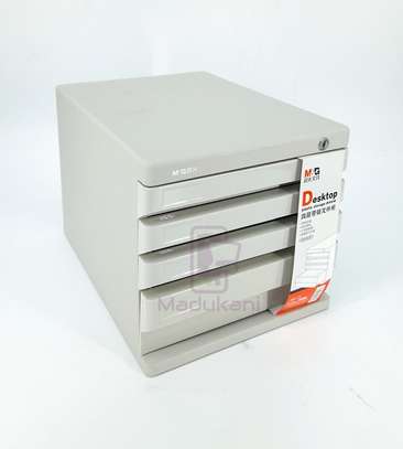 5-Layer Desktop Plastic File Cabinet Storage with Lock image 2
