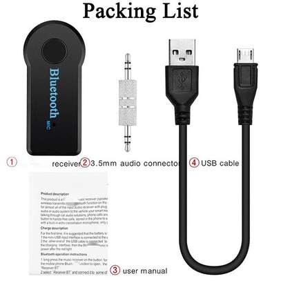 stereo headphones  bluetooth adapter Black one size image 3