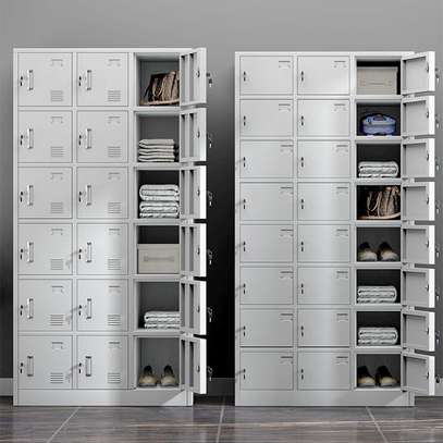 Office Cabinet: 6- Locker Gray Office Storage Cabinet image 6