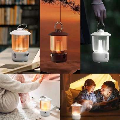Rechargeable retro lamp with cool mist humidifier image 1