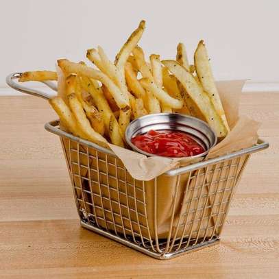 Chrome rectangular mini fry basket. image 2