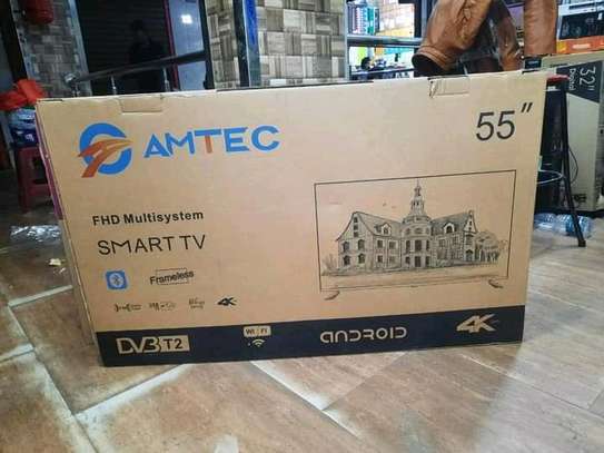 55 Amtec Smart UHD 4K Frameless +Free wall mount image 1