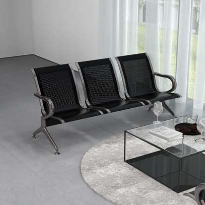 Waiting bench: 3-seater black waiting bench image 2