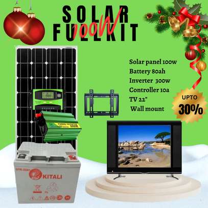 100w solar fullkit with 22"tv image 2