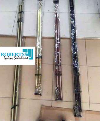 silver 2 meter adjustable curtain rods image 1