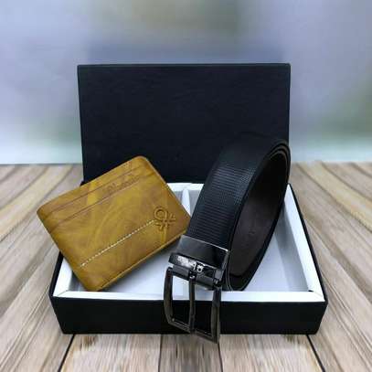 Black Classic Men's Leather Belts, Mustard Benellion Wallet image 1