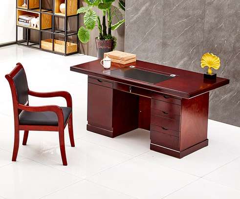 Office Desk; 1400mm Designer Mahogany Office Desk image 5