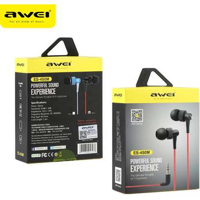 Awei ES-450M Stereo Bass Perfomance Earphones Black image 3
