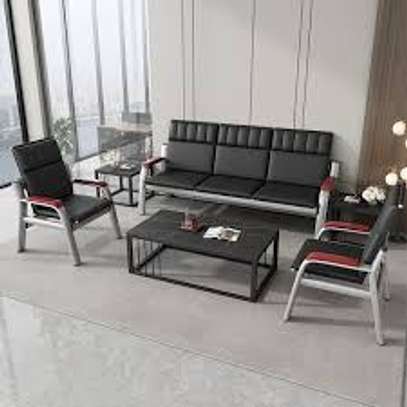 5 Seater Office Leather Waiting Office Sofas image 6