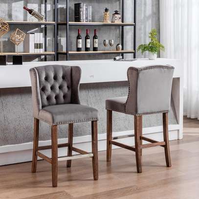 Wooden high bar stools/cocktail chairs(pairs( image 8