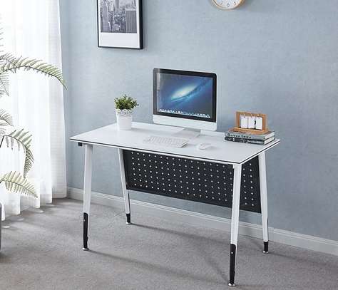 Office Table: White Simple Design Training Office Table image 5