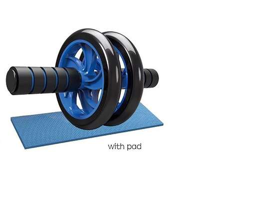 Monogram Abdominal Double Wheel Ab Roller Gym For Exercise Fitness Equipment Workout Ab Exerciser  (Multicolor) image 1