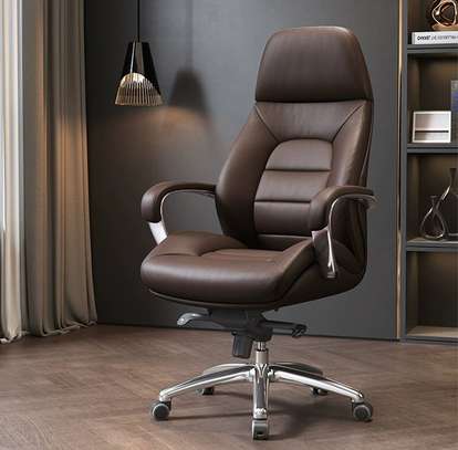 Office Chair : Pure Leather Luxury Ergonomic Boss Chair image 12
