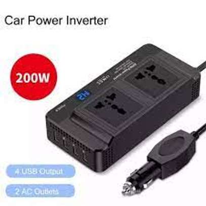 200W Car Power Inverter, DC 12V To 110V AC 4 USB Ports image 1