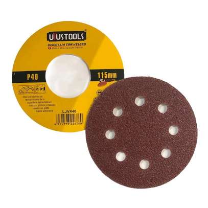 UYUSTOOL SANDING DISC VELCRO 115MM X 40 GRIT (LJV440) image 1