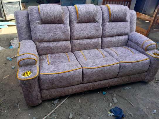 Hot easter offers !!! Brown 5 seater semi recliner image 4