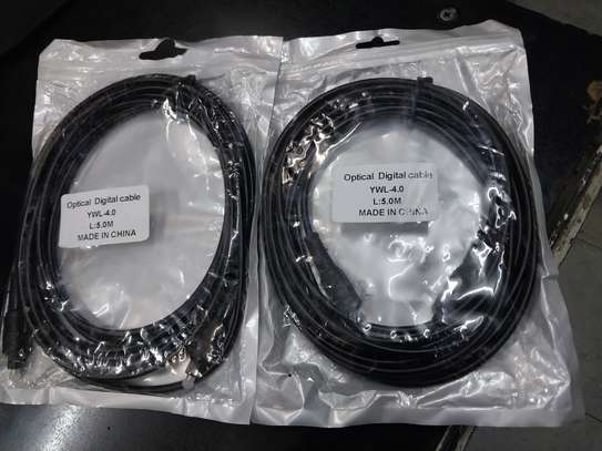 Optical Fiber Toslink Digital Audio Cable Male Black 5m image 2