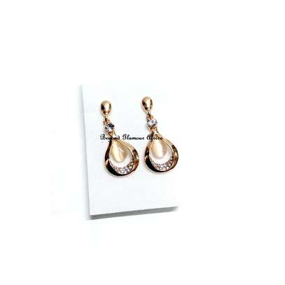 Womens Gold Plated Statement Dangle earrings image 3