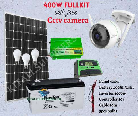 400w solar fullkit with free cctv camera. image 1
