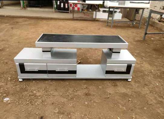 Gray silver TV stand image 1