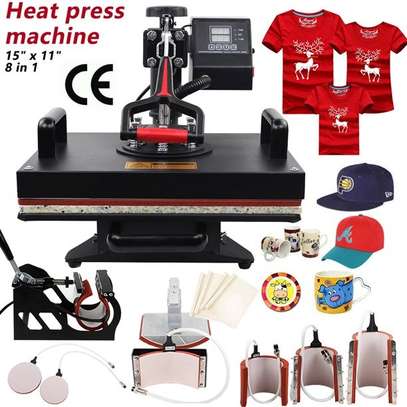 8-in-1 Heat Press Machine Digital Transfer Sublimation Plate T-Shirt Mug 11"x15" image 1