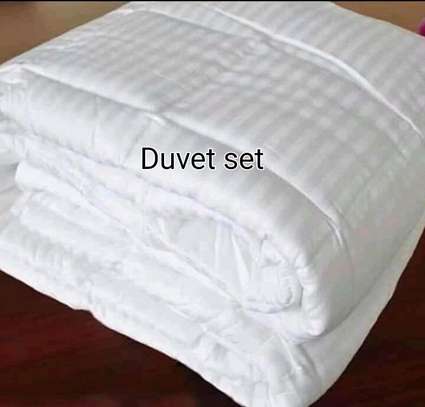 Whites stripped cotton bedsheets / duvets covers image 2