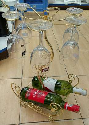 Wine Holder Holds 6 Wine Glasses and 2 Wine Bottles image 2