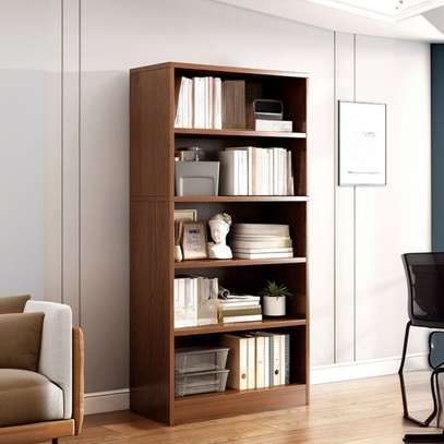 Office Cabinet: Five Tier Office Brown Wooden Bookshelf image 1