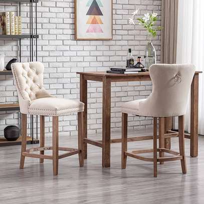 Wooden high bar stools/cocktail chairs(pairs( image 4