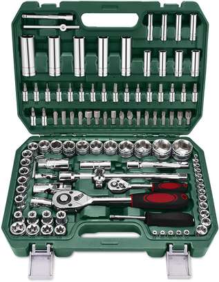 108 pcs tool set chrome vanadium socket wrench set tool kit image 1