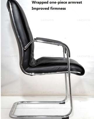 OFFICE CHAIR: Black  Heavy Leathered Office Chair image 3