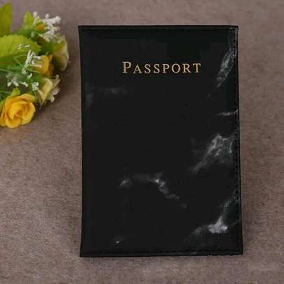 Pu leather passport cover with marble effect image 1