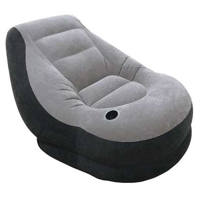 2 in 1 inflatable sofa with footrest and pump image 4