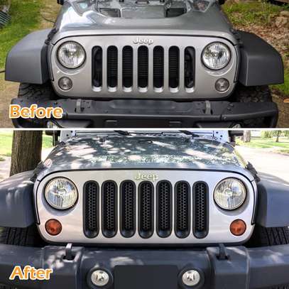 Front Grill Mesh Inserts for Jeep Wrangler 2007-2018 image 3