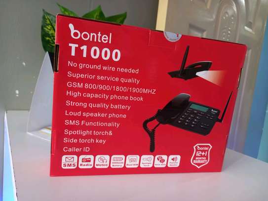 Bontel T1000,Wireless Desktop Telephone, Dual Sim-Black image 2