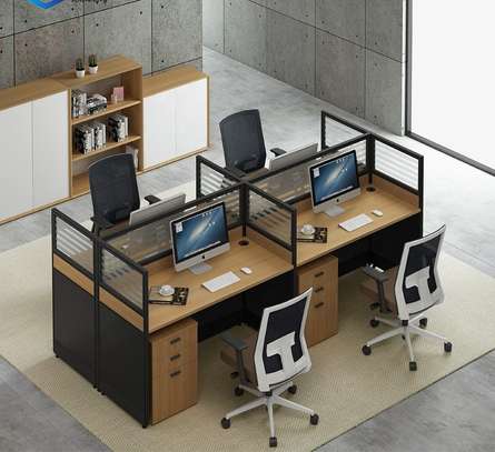 Office Workstation: Office Desk for 4 People image 4