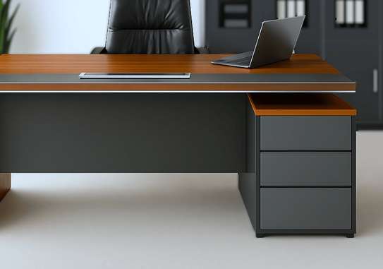 Office Desk: 1.8M Sleek Wood-Grain Finish L-Desk image 2