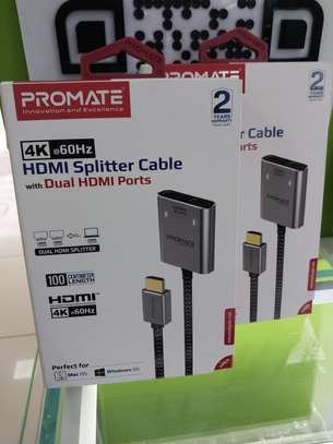 Promate, MediaSplit-H2, 4K@60Hz Dual HDMI Splitter Cable image 3