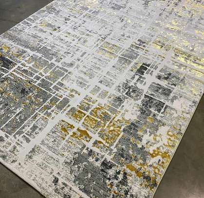 GOLD PATCHED MODERN RUGS image 2