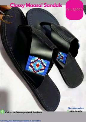 For the lovers of beaded and non beaded men leather sandals image 8