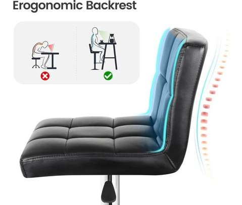 Office Barstool: Padded Modern Bar Stool in Black image 2