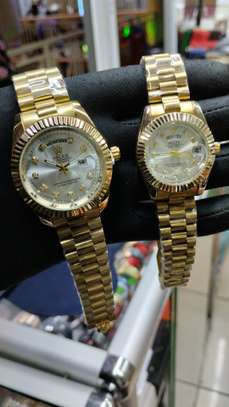 Rolex Day Date Couple Set (Gold Strap White Face) image 2