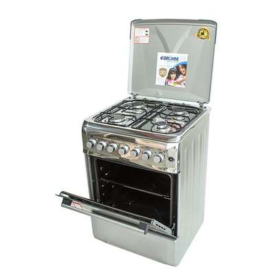 Bruhm 4 Gas Cooker With Electric Oven-SILVER image 1