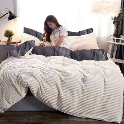 Velvet Woolen Duvets,one Bedsheet And Two Pillowcases-white image 1
