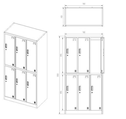 Office Cabinet : 6-Door Office Steel Polished Cabinet image 4
