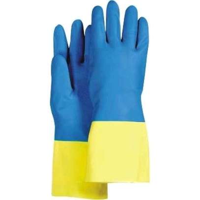 Bi-color rubber latex gloves image 10